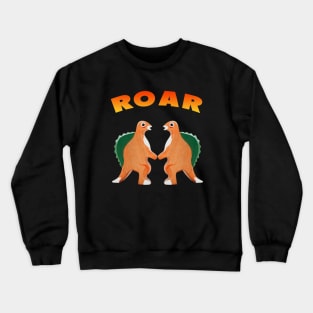 Cute Dinosaur Backtoschool Quote Roar Heart Orange Crewneck Sweatshirt